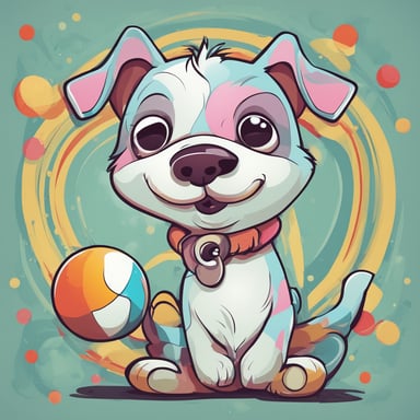 a dog playing with a ball