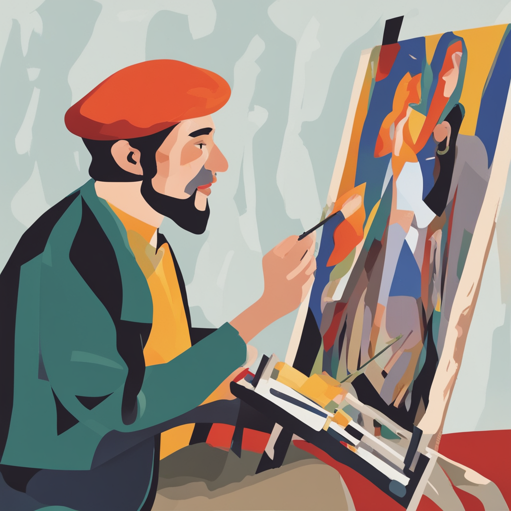 a person painting a picture