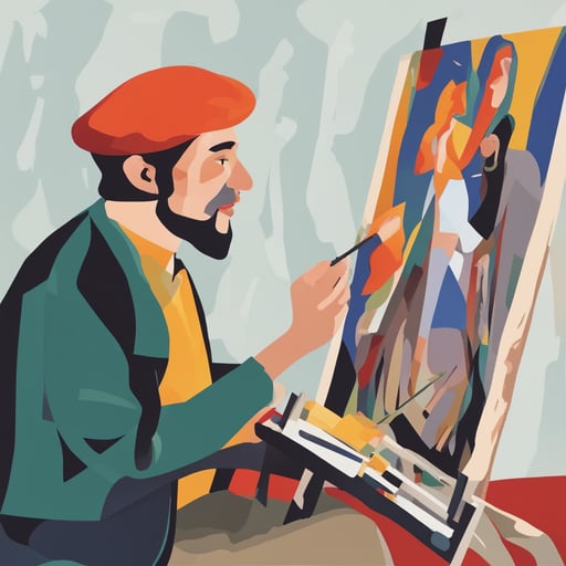 a person painting a picture