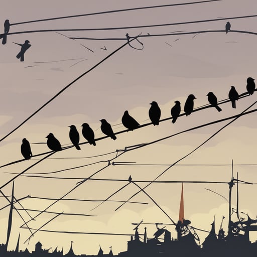 birds on a wire