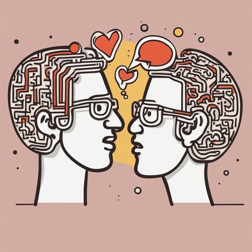 two people talking with chat bubbles