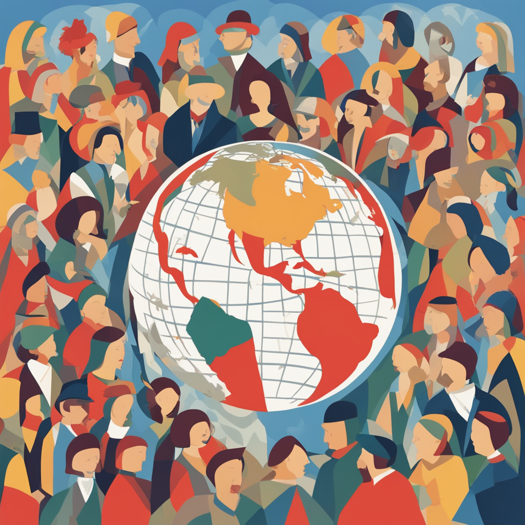 people with a large globe