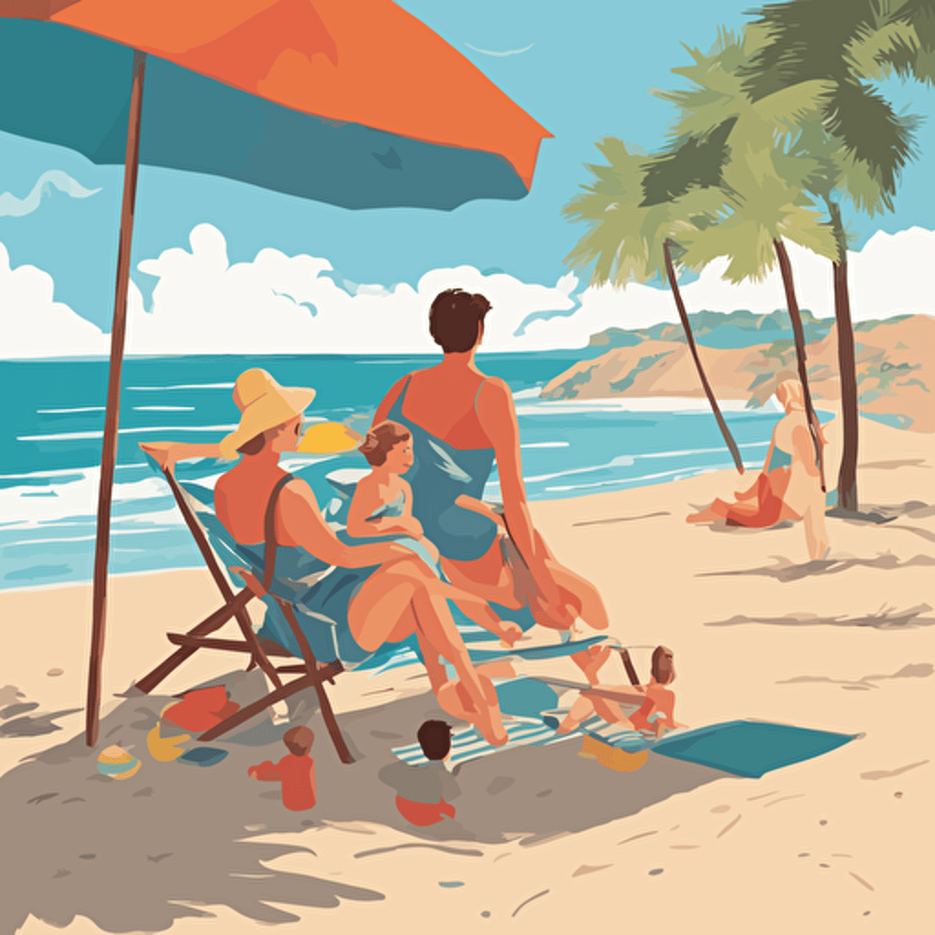 a family at the beach