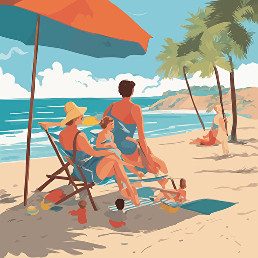 a family at the beach