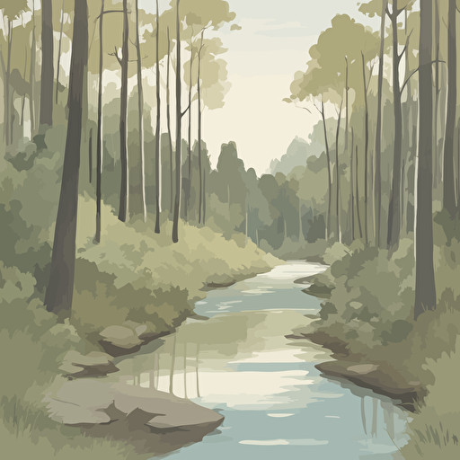 a forest with a river