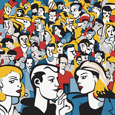 people pondering a question with question marks floating