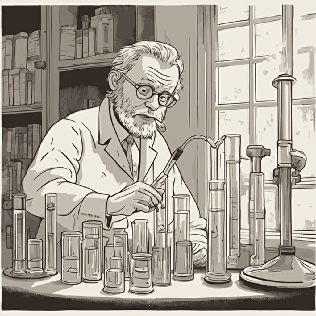 a researcher filling a test tube with liquid