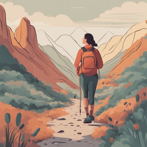 a woman hiking