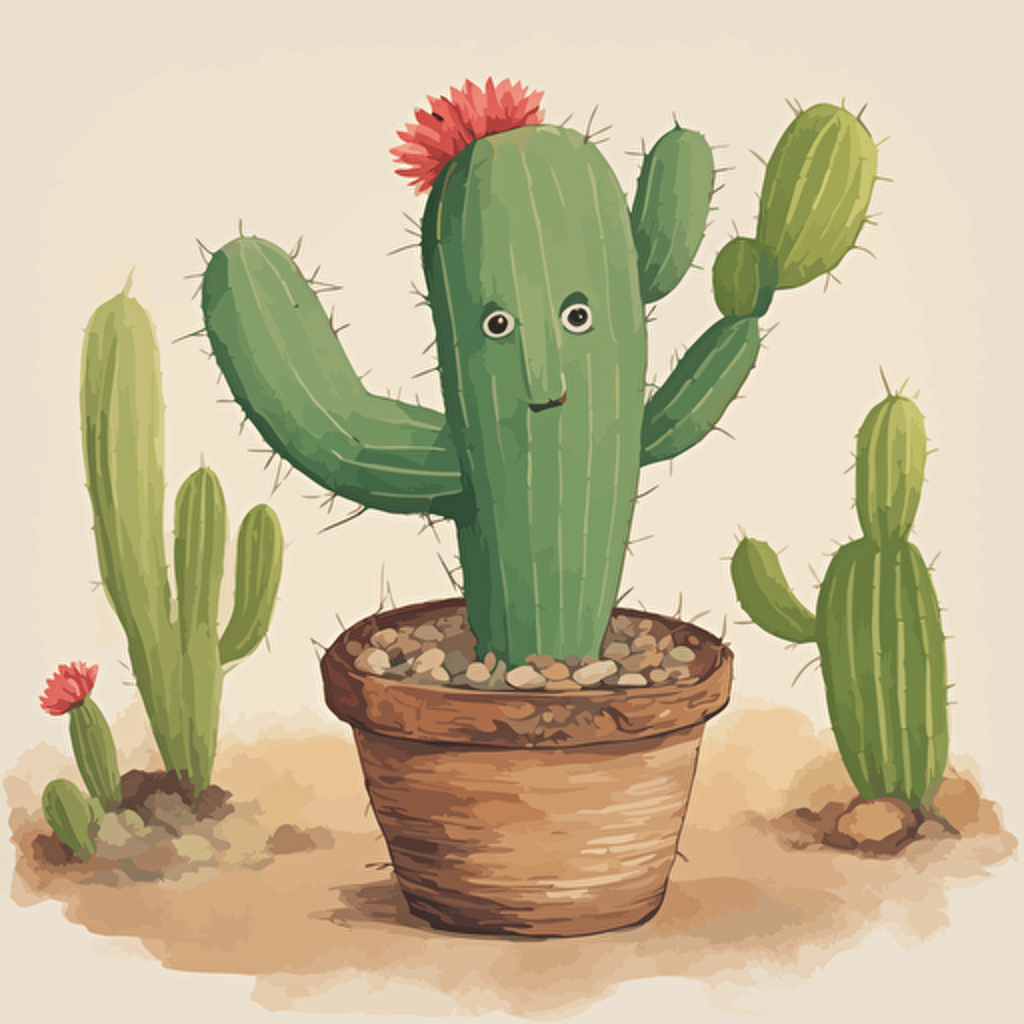 a cactus with a face