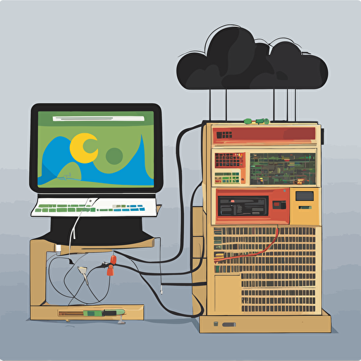 a diagram of a computer connected to a server