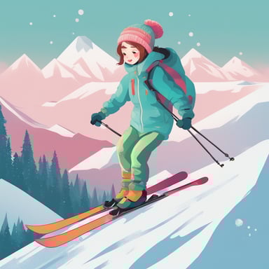 a woman skiing