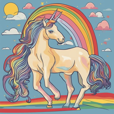 a unicorn with a rainbow