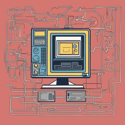 a diagram of a computer connected to a server