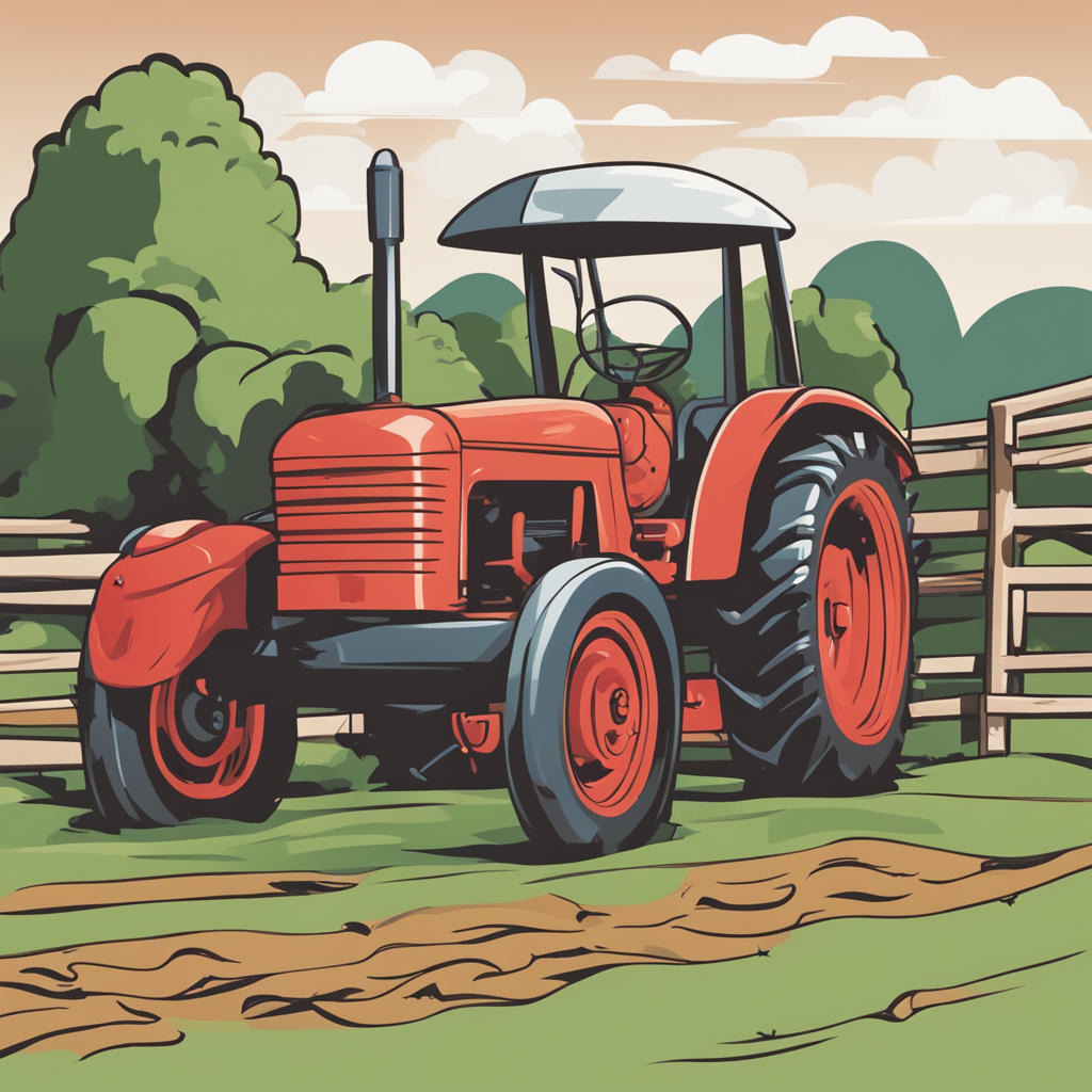 a tractor on a farm
