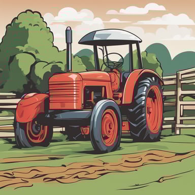 a tractor on a farm