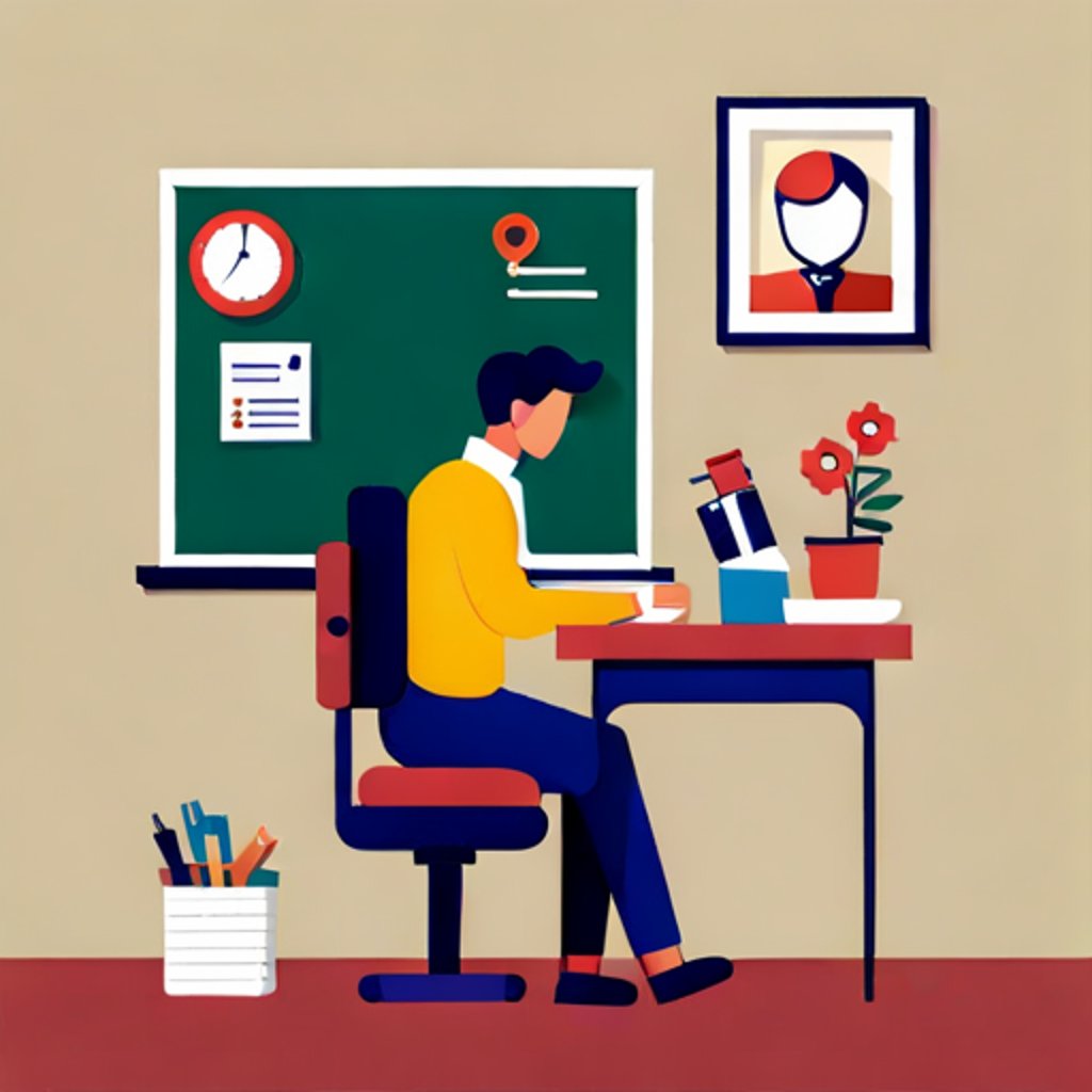 a person sitting at a classroom desk studying