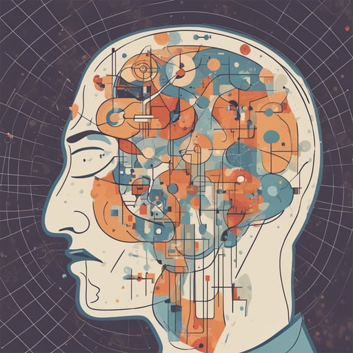 a person with their brain shown connected to a diagram