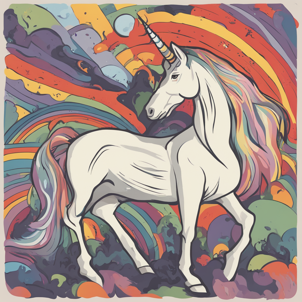 a unicorn with a rainbow