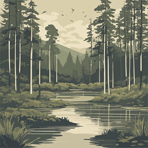 a forest with a river