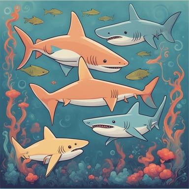 a family of sharks