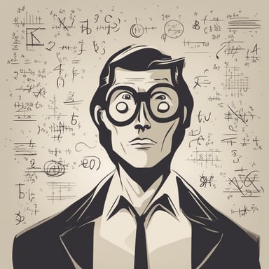 a person with math equations