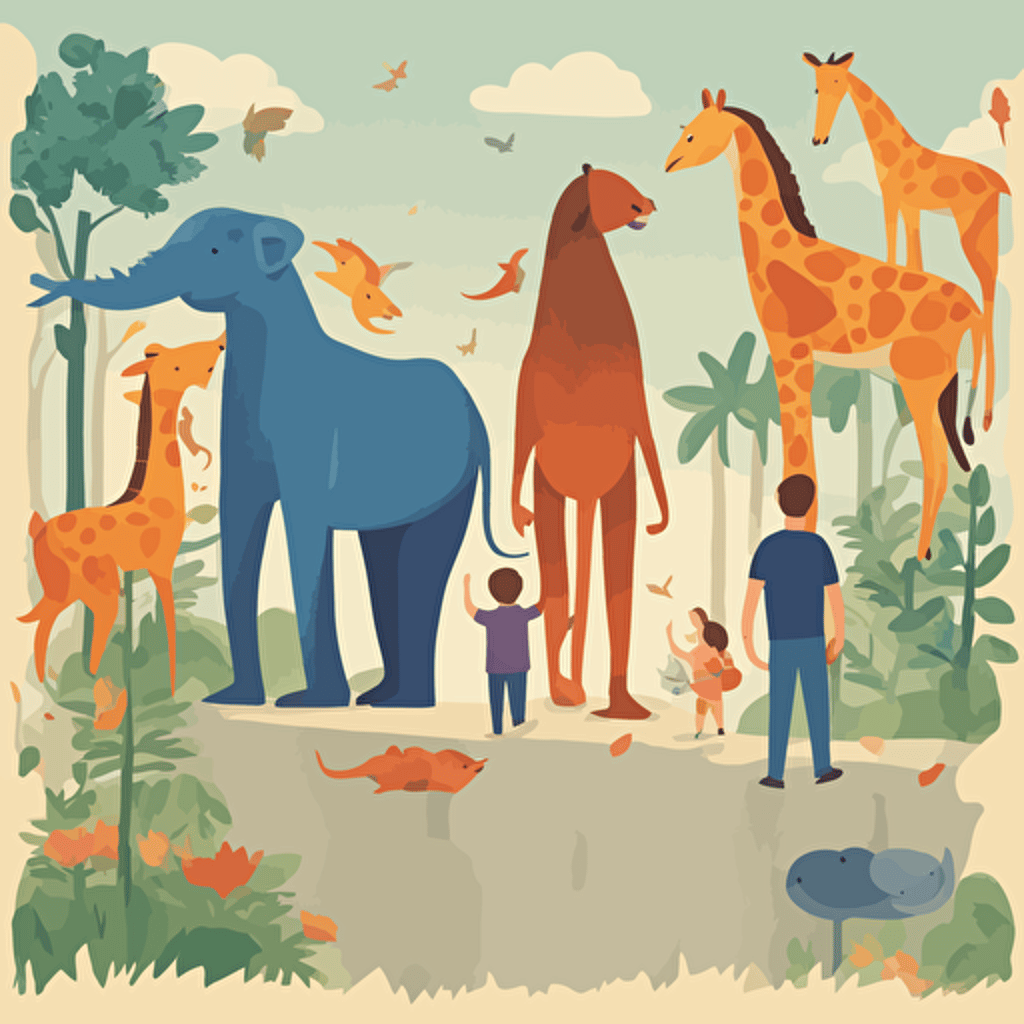 a family at the zoo