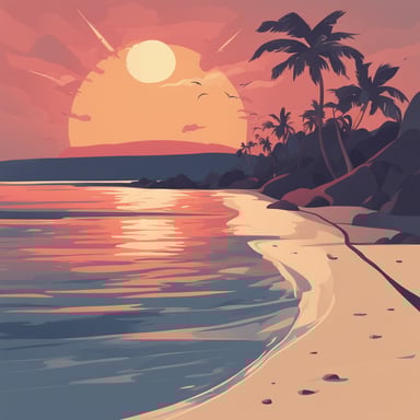 a sunsetting over a beach