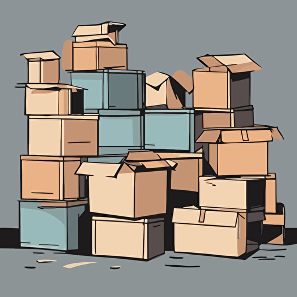 a pile of boxes