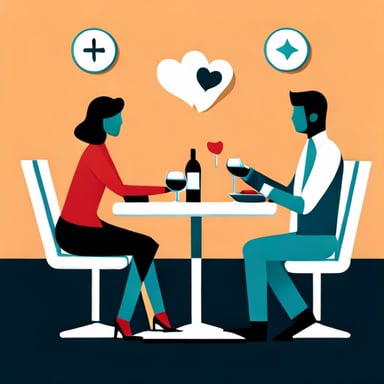 a couple on a date at a restaurant