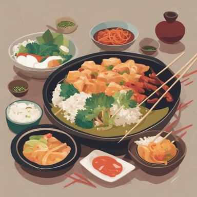 an asian cuisine meal