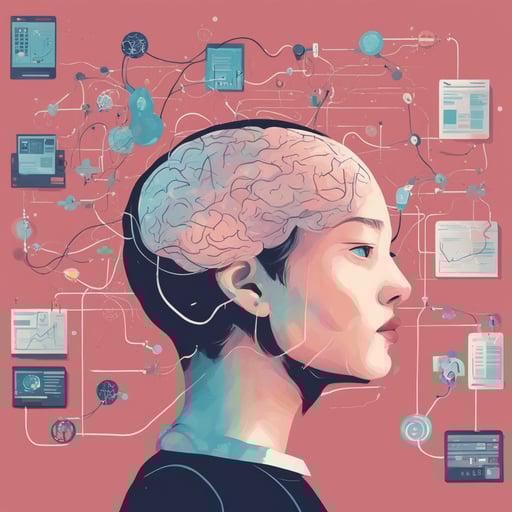 a person with their brain shown connected to a diagram