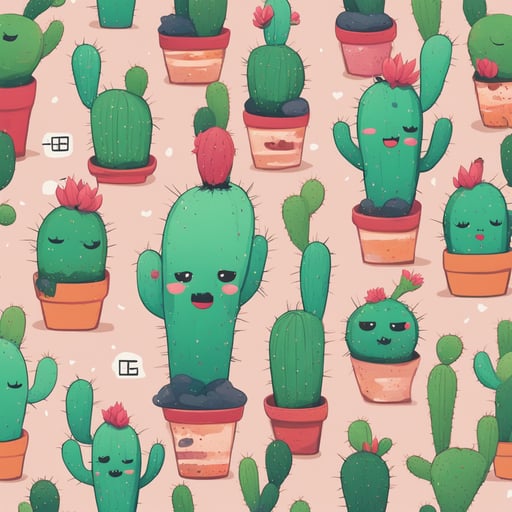 a cactus with a face