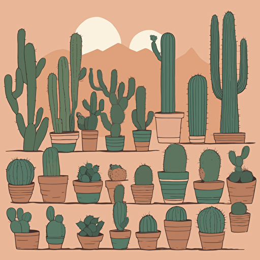 a collection of cacti in the desert
