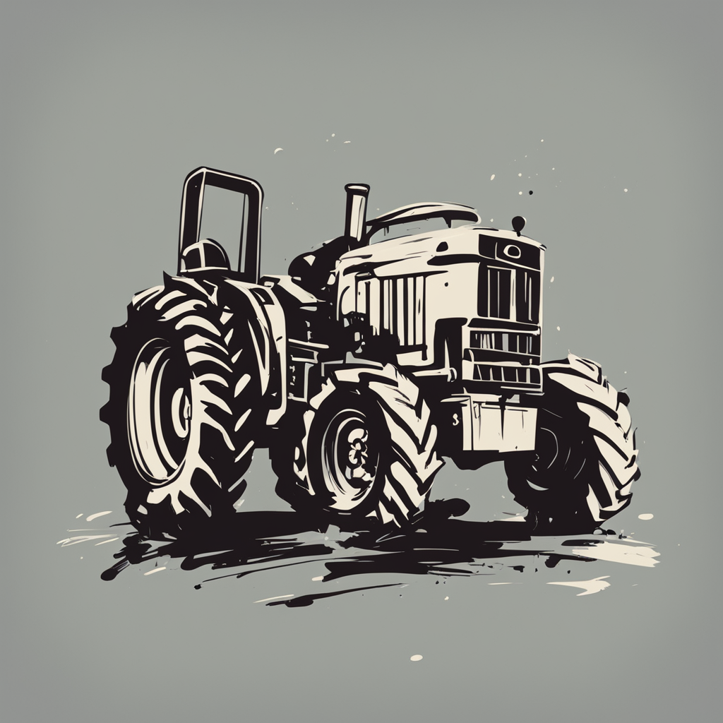 a tractor on a farm