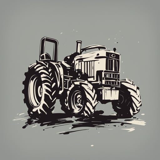 a tractor on a farm