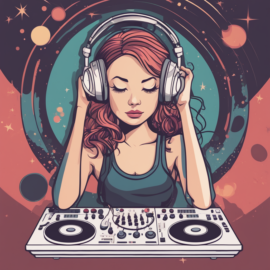 a woman dj playing music