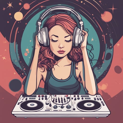 a woman dj playing music