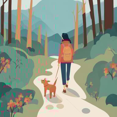 a woman hiking