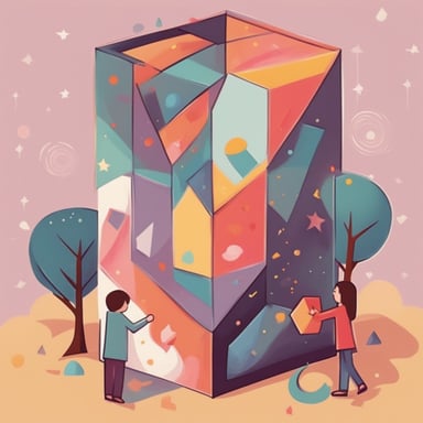 a person placing big shapes into a box