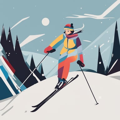 a woman skiing