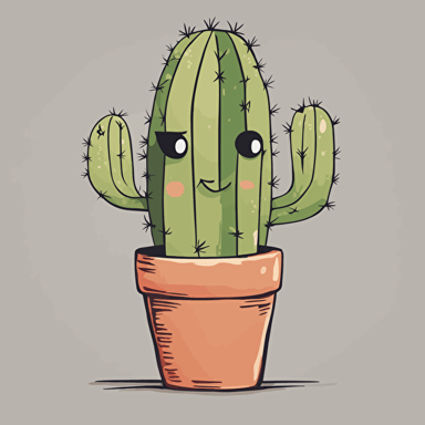 a cactus with a face
