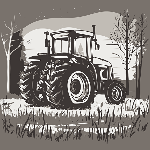 a tractor on a farm