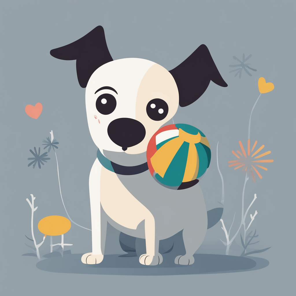 a dog playing with a ball