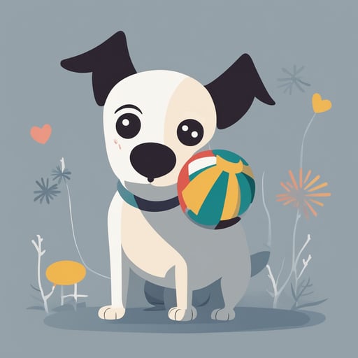 a dog playing with a ball