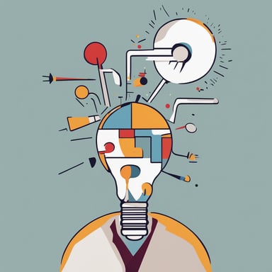 a person with a large lightbulb over their head