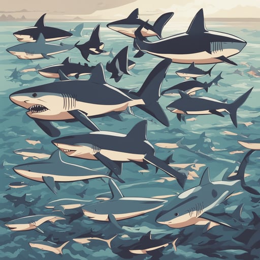 a sea full of sharks