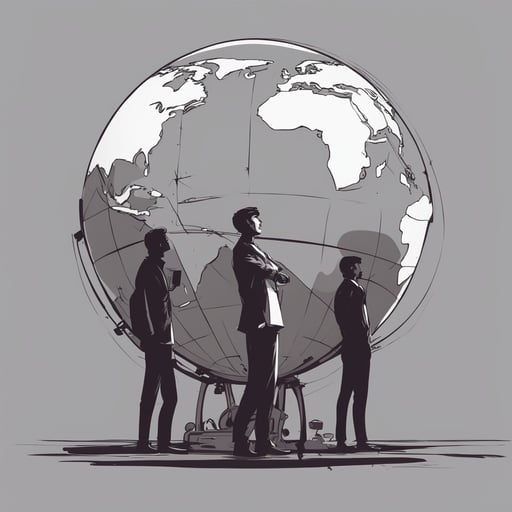 people with a large globe