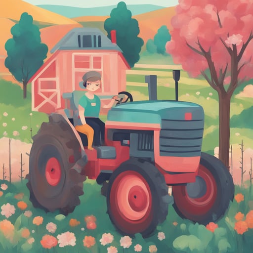 a tractor on a farm