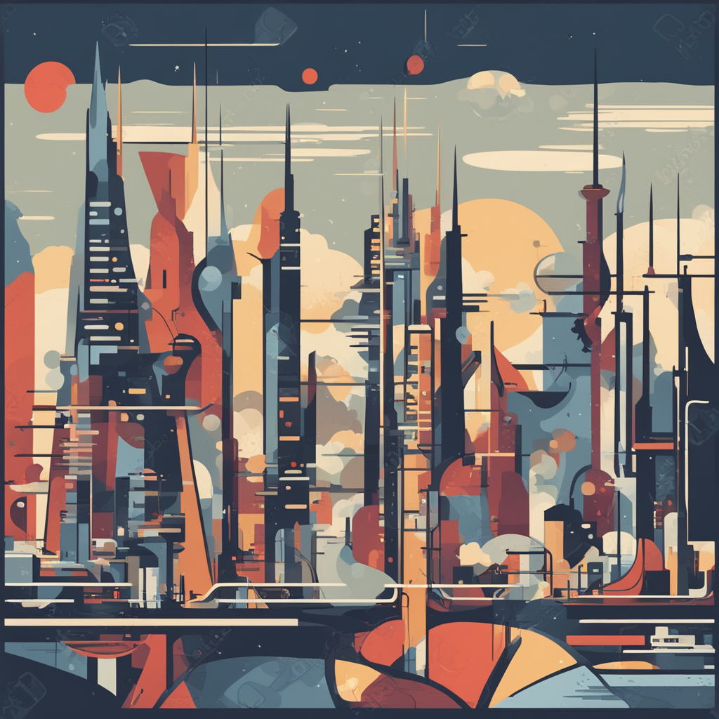 a futuristic cityscape