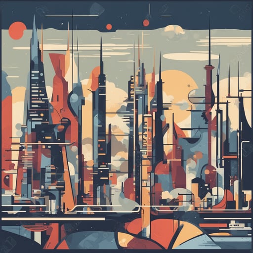 a futuristic cityscape